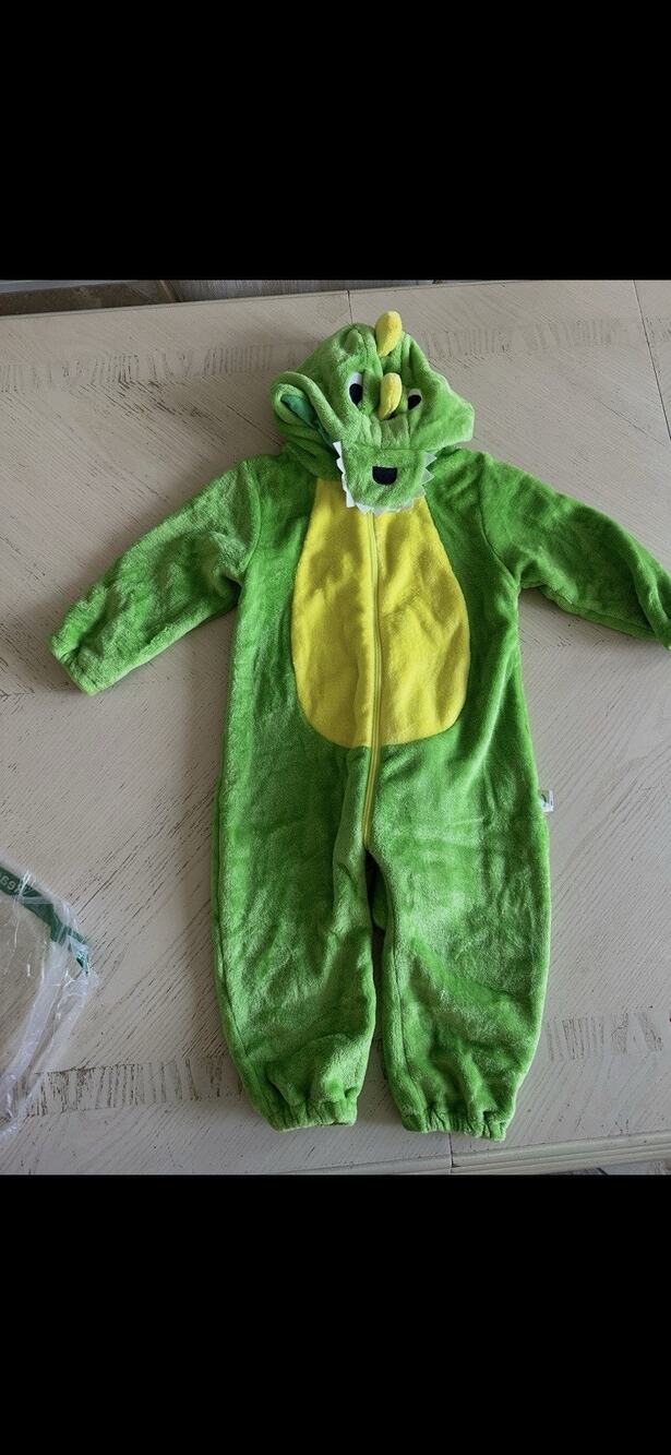 Lolanta Toddler Plush Green One-pc Hooded Alligator/Croc Costume Size 3T 100/56